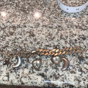 Silver Moon and star charm bracelet